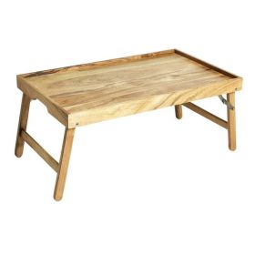 Better Homes & Gardens Acacia Wood Rectangular Bed Tray with Stand in Natural Finish Brown, One Size