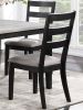 Classic Stylish Black Finish 5pc Dining Set Kitchen Dinette Wooden Top Table and Chairs Upholstered Cushions Seats Ladder Back Chair Dining Room