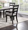 Classic Stylish Black Finish 5pc Dining Set Kitchen Dinette Wooden Top Table and Chairs Upholstered Cushions Seats Ladder Back Chair Dining Room