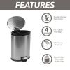 Better Homes & Gardens 1.3 Gallon Trash Can, Oval Bathroom Trash Can, Stainless Steel