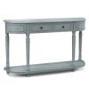 52" Retro Console Table with 2 Drawers and Open Shelf Entryway Sofa Table