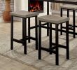 5 Pc Counter Height Table Set Two Tone Design Black Gray Dining Chairs Sturdy Metal Construction PVC Plastic Top Dining Room Furniture