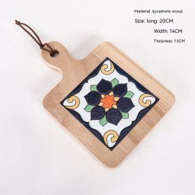 Vintage Solid Wood Tile Handle Potholder (Option: Wood Color 003)