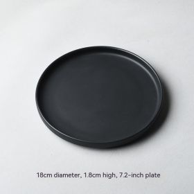 Ceramic Red Plate Household Dinner Plate European Meal Tray Creative Tableware Personality Simple Breakfast Plate (Option: Brown 6075)