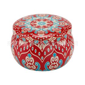 Popular Ethnic Style Aromatherapy Jar Candle Tinplate Wedding Candy Gift Box Round Tea Universal Packaging Box (Option: C204 Empty Can)