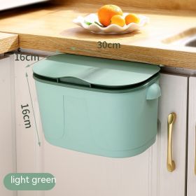 Wall-mounted Trash Can Bathroom Kitchen (Option: Wall Mounted Light Green)