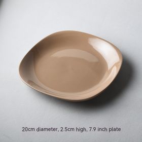 Ceramic Red Plate Household Dinner Plate European Meal Tray Creative Tableware Personality Simple Breakfast Plate (Option: Ginger 6041)