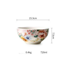 French Underglaze Ceramic Dinner Plate Dim Sum Tray (Option: 6inch salad bowl)