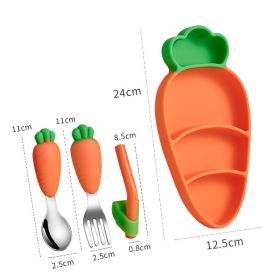 Children's Silicone Dining Plate Set (Option: Dining Plate Set of Four-Color box packaging)