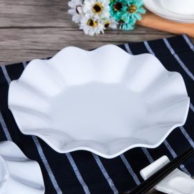 Simple Pure Color Melamine Tableware Plastic Plate (Option: White-9.5inches)