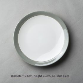 Ceramic Red Plate Household Dinner Plate European Meal Tray Creative Tableware Personality Simple Breakfast Plate (Option: Blue 6062)