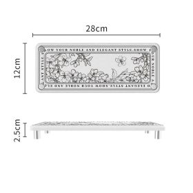 Diatom Ooze Storage Rack Surface Of Washbasin Water-absorbing Quick-drying (Option: French Flower Large-25X10X25cm)