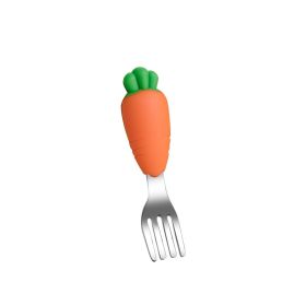 Children's Silicone Dining Plate Set (Option: Radish fork-Bagged)