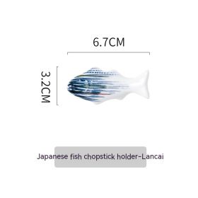 Japanese Ceramic Chopstick Holder For Storing Ceramic Household Utensils (Option: Fish Shape Blue Color)