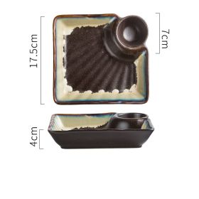 Japanese Creative Ceramic Dumpling Special Plate Comes With Vinegar Plate (Option: Fate)