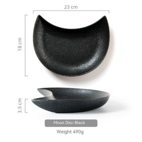 Household Ceramic Moon Platter Tableware (Option: Black Color Wheel)