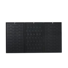 Foldable Thickened Heat Insulation Non-slip Silicone Draining Pad (Option: Black-50x 40 Double Folding)