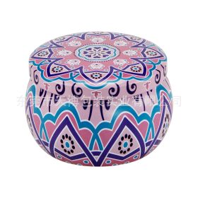 Popular Ethnic Style Aromatherapy Jar Candle Tinplate Wedding Candy Gift Box Round Tea Universal Packaging Box (Option: C207 Empty Can)