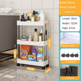 Household Floor Trolley Rack (Option: White 3 Layer Gap)