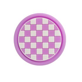 Cross-border Car Coaster A Large Number Of Spot Car PVC Heat Insulation Non-slip Mat Car Water Cup Mat (Option: Purple And White Plaid-2PCS)