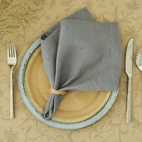 Pure Linen Insulation Placemat Square Wiping Towel Solid Color Napkin Mouth Cloth (Option: Cloud Gray-34 × 34cm)